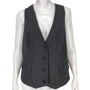 Maurices Womens 0 Vest Gray Button Front Menswear Career Layering Minimalist